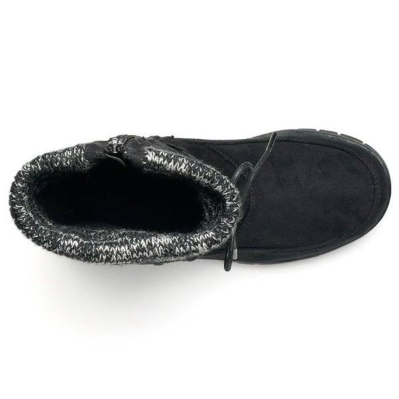 Womens Winter Boots Black Itasca Water Resistant 7 Suede Zip Up Round Toe Deidre - Picture 3 of 5